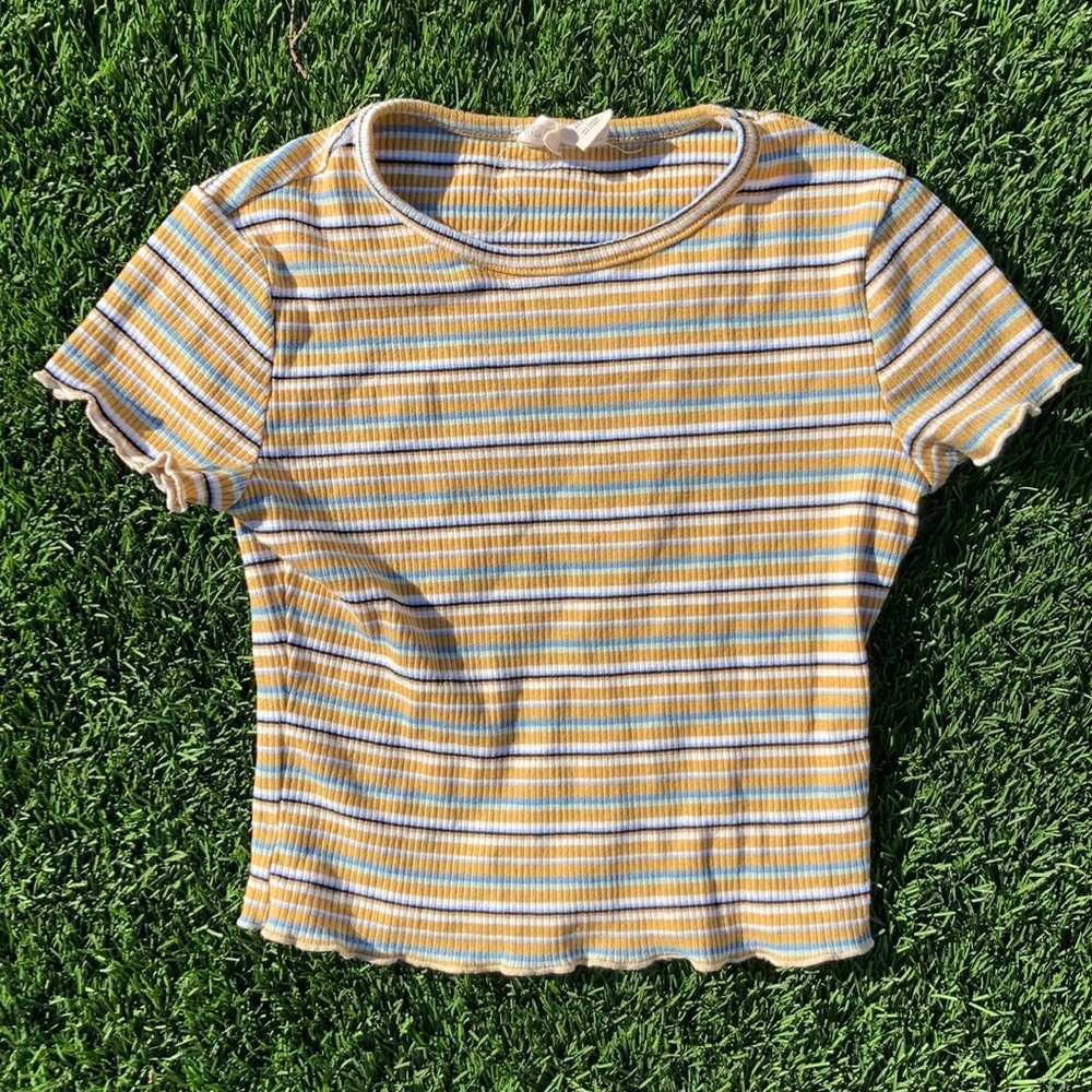 Sky and Sparrow striped top // Girls Small